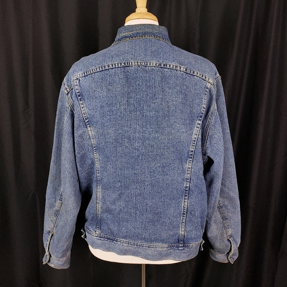 Lee Storm Rider Blacket Lined Denim Jacket Insulated Blue Jean Jacket XL L - Picture 2 of 9